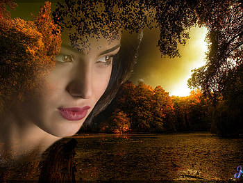 Autumn Sunset, abstract, fantasy, autumn, sunset, beauty HD wallpaper