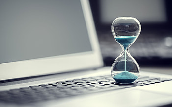 Hourglass laptop, Time concept, Keyboard, Clock HD wallpaper