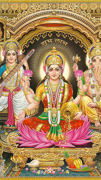 Lakshmi Ganesh, Beautiful Background HD phone wallpaper