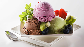 Mixed ice cream delight, Assorted flavors, Chilled indulgence, Tantalizing dessert HD wallpaper
