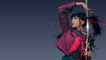 draw, katana, anime girl, simple HD wallpaper