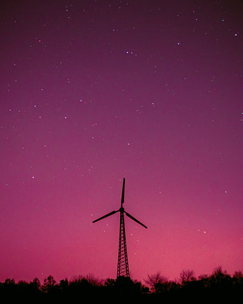 Miscellanea, Miscellaneous, Starry Sky, Tower, Motor, Engine, Windmill HD phone wallpaper