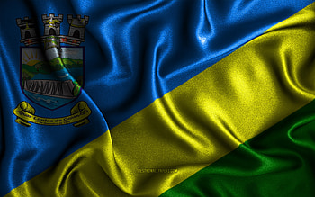 Aguas Lindas de Goias flag, , silk wavy flags, brazilian cities, Day of Aguas Lindas de Goias, Flag of Aguas Lindas de Goias, fabric flags, 3D art, Aguas Lindas de Goias, cities of Brazil, Aguas Lindas de Goias 3D flag HD wallpaper