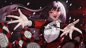 Red Eyes Long Black Hair Yumeko Jabami Kakegurui HD wallpaper