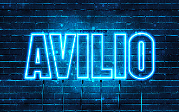 Avilio, , with names, Avilio name, blue neon lights, Avilio Birtay, Happy Birtay Avilio, popular italian male names, with Avilio name HD wallpaper