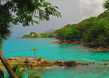 Nature, Mountains, Sea, Tropics, Island HD wallpaper