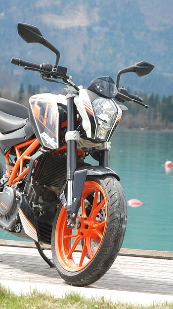 Duke Bike, Lake View, Background HD phone wallpaper