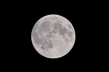 Stunning full moon against a dark night sky, showcasing captivating lunar details. HD wallpaper