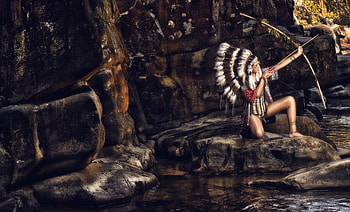 Native American, Women, Archer HD wallpaper