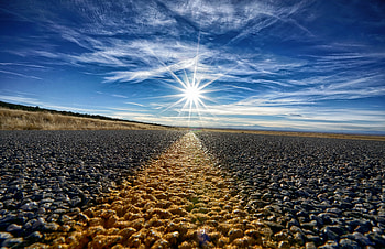 Nature, Horizon, Road, Markup, Sunlight HD wallpaper