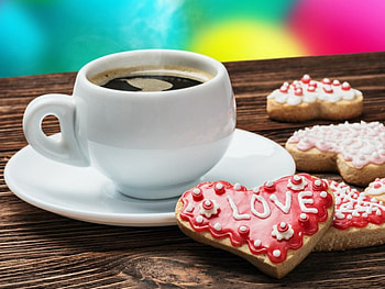 Sweet love, cookkies, love, coffee, cup, food HD wallpaper