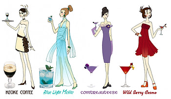Drinks on Me, cocktails, retro, alcohol, girls, ladies, drinks, vintage HD wallpaper
