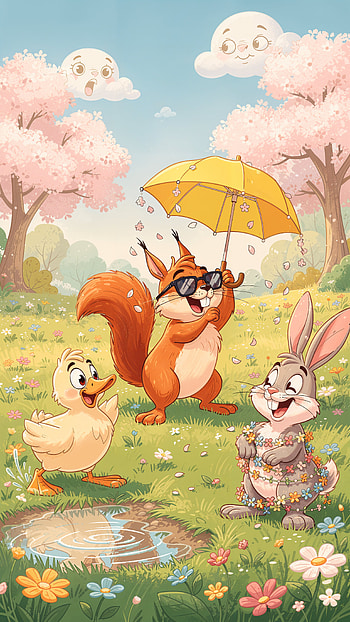 spring, squirrel HD phone wallpaper