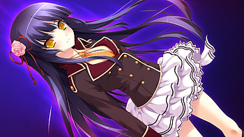 Anime, sweet, uniform, cute, yellow eyes HD wallpaper