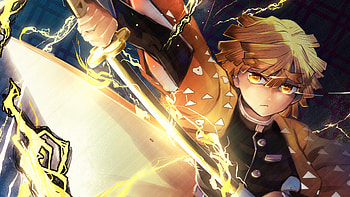 Yellow Eyes Zenitsu Agatsuma Demon Slayer Kimetsu no Yaiba HD wallpaper