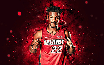 Jimmy Butler, , Miami Heat, NBA, basketball stars, Jimmy Butler Miami Heat, basketball, purple neon lights, Jimmy Butler HD wallpaper