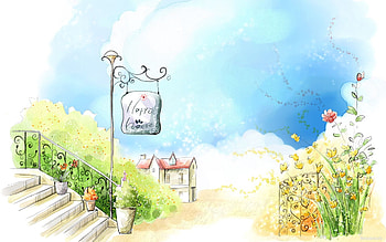 Vector, Flowers, Summer, House, Lamp, Lantern HD wallpaper