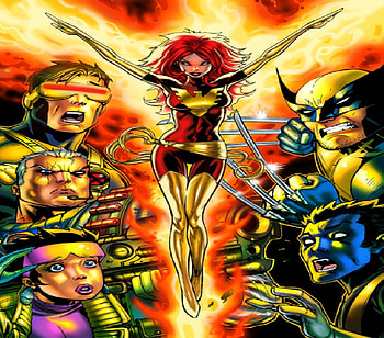 Phoenix And The X-Men, wolverine, jubilee, nightcrawler, Cyclops, cable, Jean Grey HD wallpaper