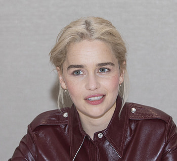 Emilia Clarke, leather jacket, beautiful, 2018 HD wallpaper