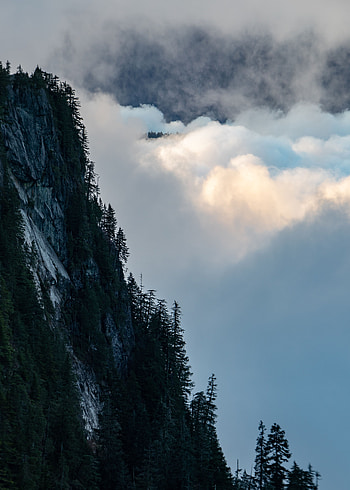Nature, Trees, Clouds, Rock, Mountain, Vertex, Top HD phone wallpaper