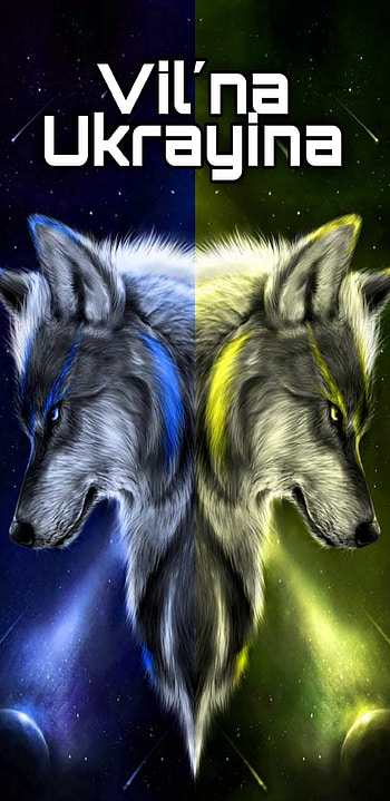 Vilʹna Ukrayin, Stand, Wolves, Blue, Yellow, Ukraine, , dom, With HD phone wallpaper