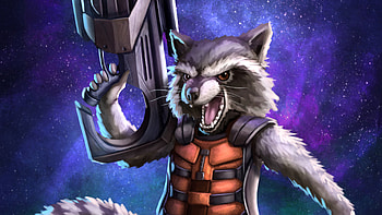 Rocket Raccoon Art, rocket-raccoon, artwork, superheroes, digital-art, behance HD wallpaper