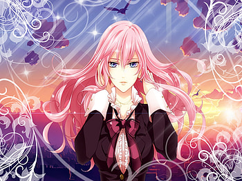 ~Luka Megurine~, luka, cute, vocaloid, long hair, dress, abstract, megurine luka, cloud, female, sexy, hot, blue eye, girl, pink hair, anime girl, anime, sky HD wallpaper