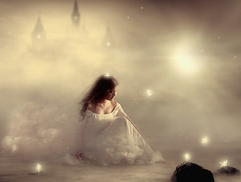 Like A Fairytale, girl, fairies, fantasy, lights HD wallpaper