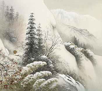 Koukei Kojima, art, drawing, nature, mountain HD wallpaper