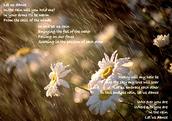 Dancing in the Rain, poem, flowers, rain, dance HD wallpaper