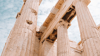 Acropolis architecture, Ancient columns, Ruins, Dark HD wallpaper