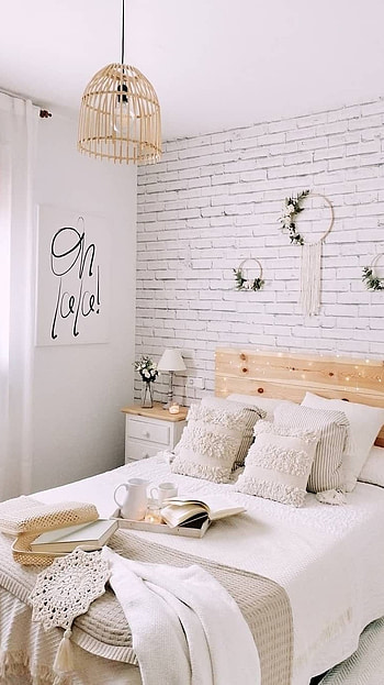 White Brick, Bedroom HD phone wallpaper