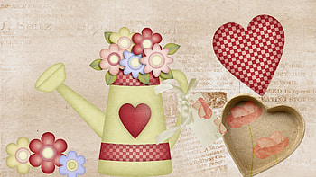 Country Cool, firefox persona, hearts, flowers, country, vintage HD wallpaper