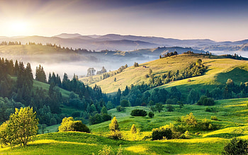 Idyllic countryside, Serene hills, Tranquil beauty, Peaceful surroundings HD wallpaper