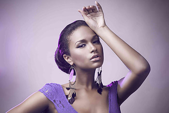 Beauty, jewel, purple, pink, model, girl, woman HD wallpaper