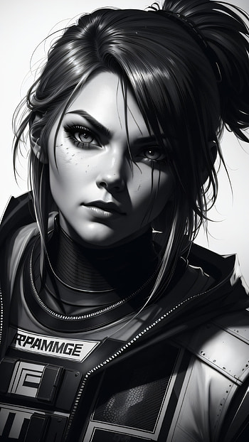 Silia (Rampage Squad), portrait, Black & White, fantasy, woman HD phone wallpaper
