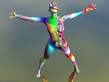 Rainbow Man , fantasy, 3d HD wallpaper
