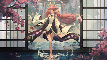 Yae Miko Guuji Genshin Impact HD wallpaper