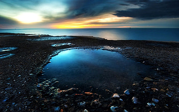 Nature, Stones, Lake, Gloomy, Puddle HD wallpaper