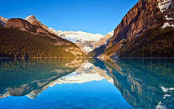 Lake Louise reflections, nature HD wallpaper