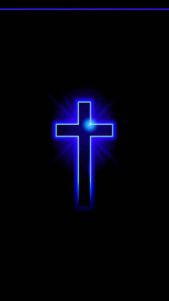 Jesus Christ X, Blue and Black Cross HD phone wallpaper