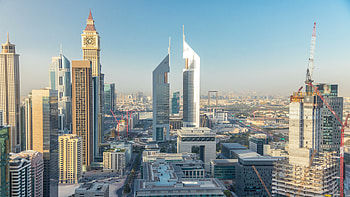 Dubai skyline, Cashless Dubai, Government news, Working group HD wallpaper