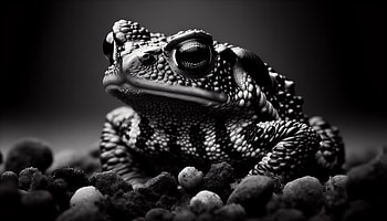 Majestic Black and White Toad, toad, Black & White, nature, Wildlife, close-up HD wallpaper