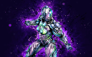 Hildryn, , violet neon lights, Warframe, RPG, Warframe characters, Hildryn Build, Warframe Builds, Hildryn Warframe HD wallpaper