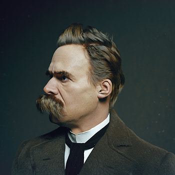 Hadi Karimi, Digital artist, Friedrich Nietzsche, Nietzsche portrait HD phone wallpaper