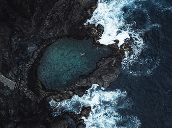 Bay, coast, aerial view HD wallpaper