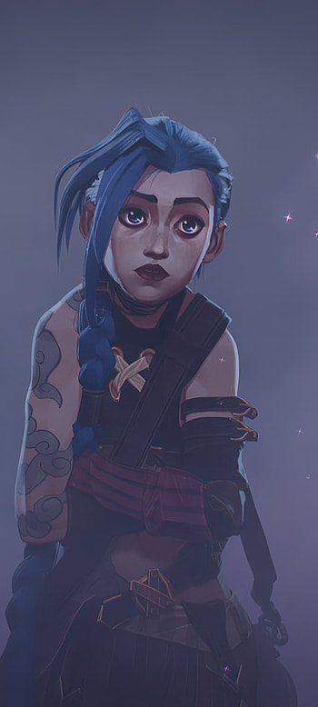 Arcane, blue, league of legends, jinx, lol, girl, anime HD phone wallpaper
