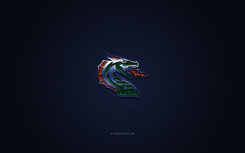 Seattle Dragons, American football club, XFL, blue logo, blue carbon fiber background, American football, Seattle, USA, Seattle Dragons logo HD wallpaper
