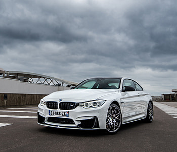 Bmw M4, white car, front HD wallpaper