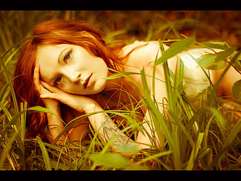 her_neverland, lady, model, blonde, grass, girl, people, hair HD wallpaper